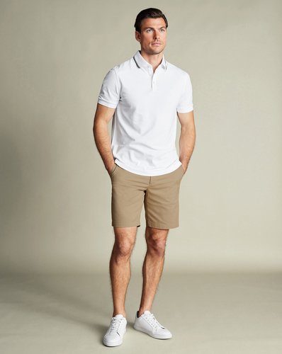 מכנסיים קצרים כותנה - Taupe cotton shorts