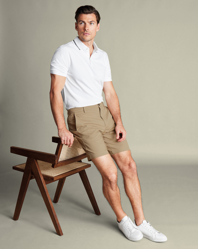 מכנסיים קצרים כותנה - Taupe cotton shorts