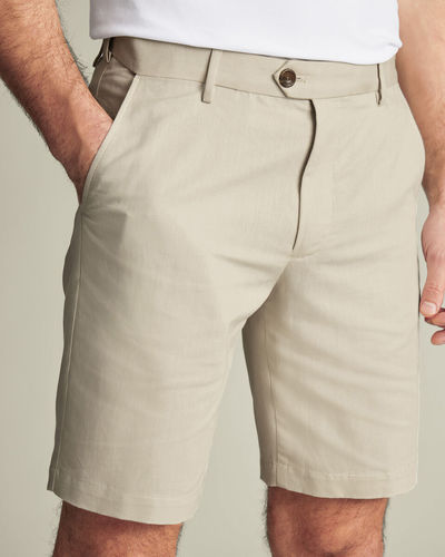 מכנסיים קצרים כותנה פשתן - Stone  cotton linen short