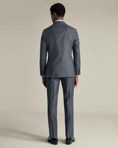 חליפה סלים פיט כחולה - Natural Stretch Twill Suit - Navy