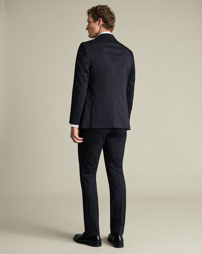 חליפה סלים פיט כחולה - Navy stripe slim fit suit