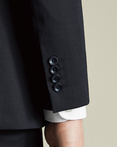 חליפה סלים פיט כחולה - Navy stripe slim fit suit