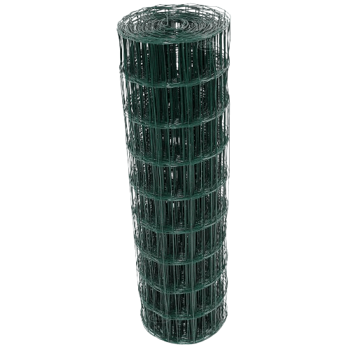  גדר רשת ירוקה מולחמת מצופה PVC | במידה 0.6X25 מטר |
