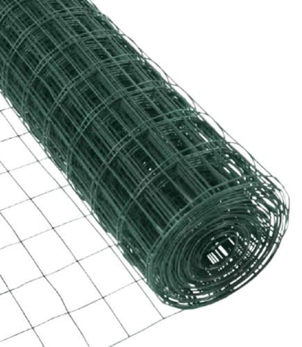  גדר רשת ירוקה מולחמת מצופה PVC | במידה 0.6X25 מטר |