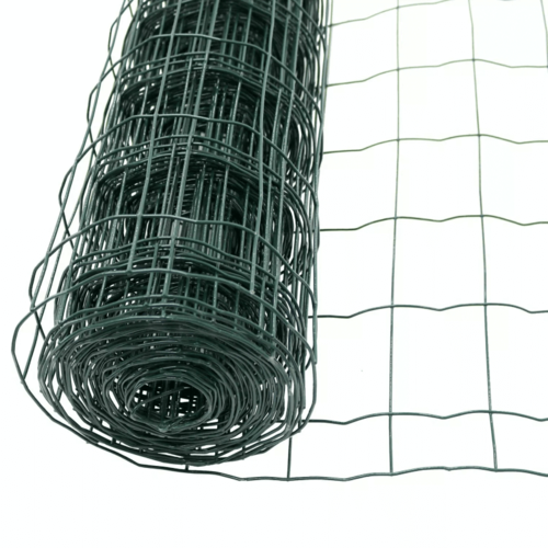  גדר רשת ירוקה מולחמת מצופה PVC | במידה 0.6X25 מטר |