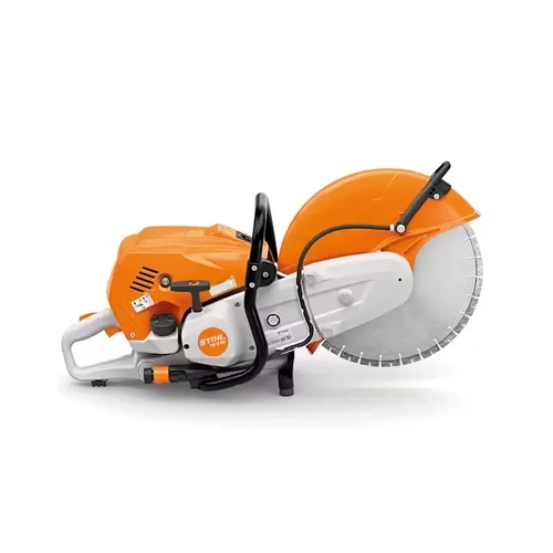 מסור דיסק STIHL TS 910i מקצועי, מתאים לחיתוך בטון ואספלט, עם להב בקוטר 16 אינץ' ומנוע בנזין עוצמתי.
