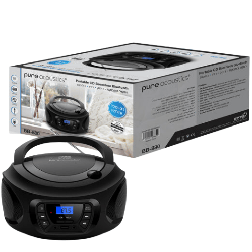 רדיו דיסק נייד צבע שחור Pure Acoustic BB-880