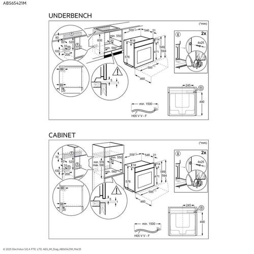תנור בנוי פירוליטי 71 ליטר AEG ABS65421M SurroundCook נירו' | גרמניה