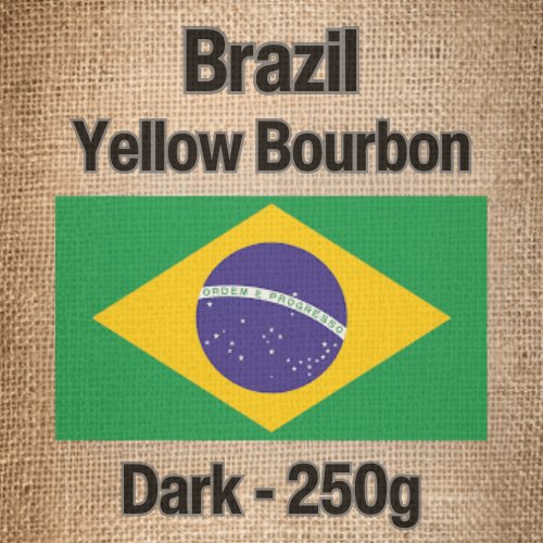 250 גרם פולי קפה בריוסו ברזיל ילו בורבון כהה Caffe Brioso Brazil Yellow Bourbon Dark Roast