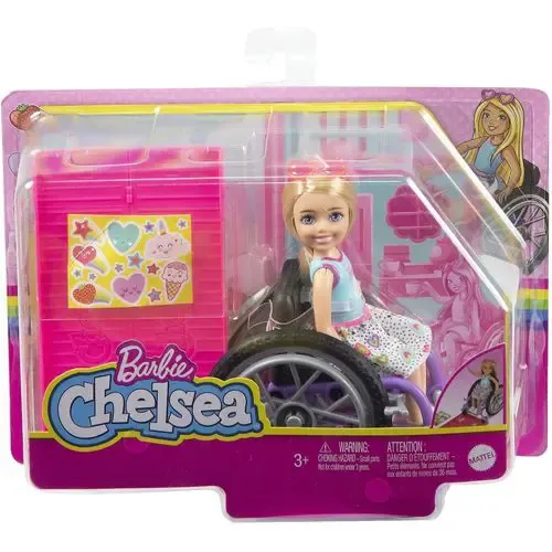 בובת ברבי בהירה על כיסא גלגלים HGP28 BARBIE