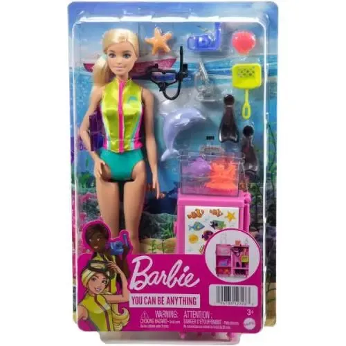 ברבי ביולוגית ימית עם אביזרי מחקר HMH26 BARBIE