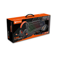 מקלדת עכבר אזניה AR/EN KIT GAMING MEETION 4IN1 C490