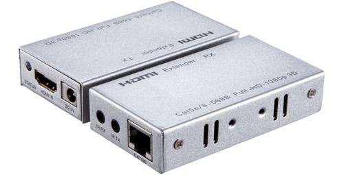 מגדיל טווח HDMI על גבי כבל רשת - תומך 4K, שמע דו-ערוצי ו-IR עד 100 מטר