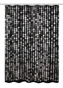 וילון פוליאסטר לאמבטיה 180x200 סמ Perla - שחור
