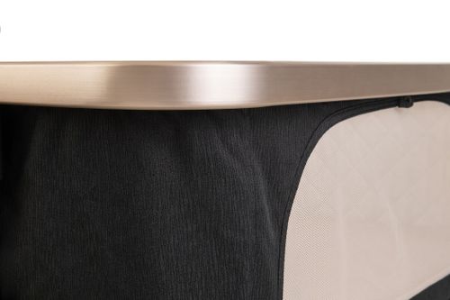 עריסה נצמדת למיטת הורים נועה NOA עם מצבי גובה, כילה ומשטח אחסון - ריפוד שחור/שלד שמפניה