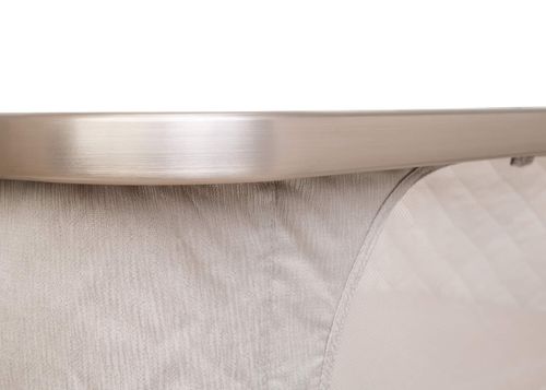 עריסה נצמדת למיטת הורים נועה NOA עם מצבי גובה, כילה ומשטח אחסון - ריפוד בז'/שלד שמפניה