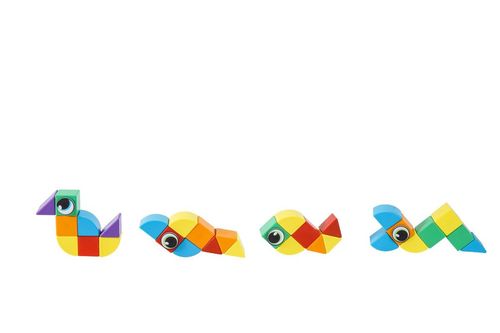 ערכת משחק קוביות, משולשים ועיניים מגנטיים - 42 חלקים