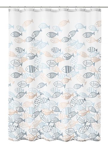וילון פוליאסטר לאמבטיה 180x200 סמ Sardinas - צבעוני 