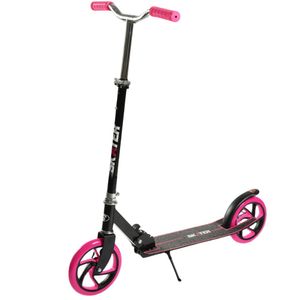 קורקינט ספורט BIG WHEEL SPORT עד 100 ק"ג, מתקפל, רגלית וגלגלי 200 מ”מ - ורוד