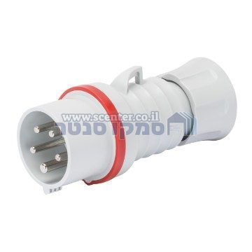 תקע נייד ישר HP‏ - IP44/IP54‏ - 3P+E‏ 16A‏ ‎380-415V‏ 50/60HZ - אדום - 6H - חיווט הברגה Gewiss