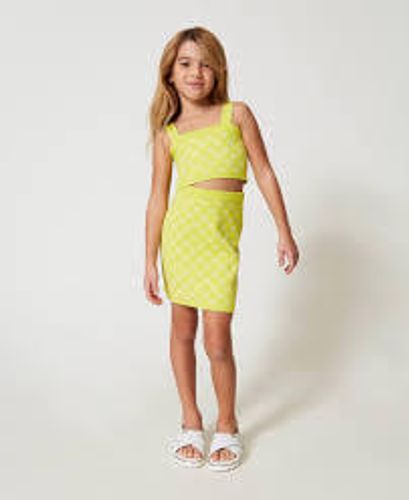 Knit top and skirt with jacquard Oval T