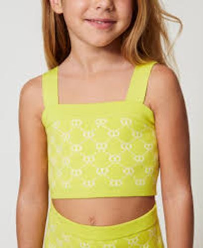 Knit top and skirt with jacquard Oval T