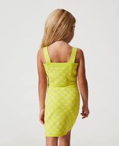 Knit top and skirt with jacquard Oval T