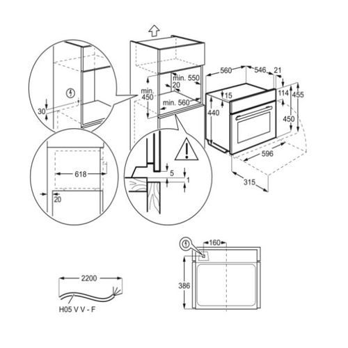 מיקרו בנוי משולב גריל 46 ליטר Electrolux EVK6E46Z שחור אלקטרולוקס