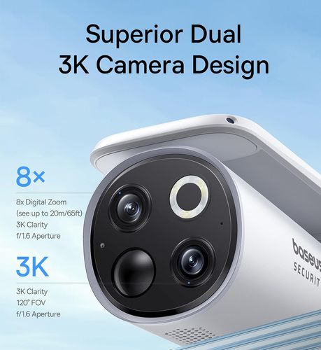 מצלמת אבטחה Baseus Security S1 Pro Outdoor Dual Camera 3K 2-Cam Kit