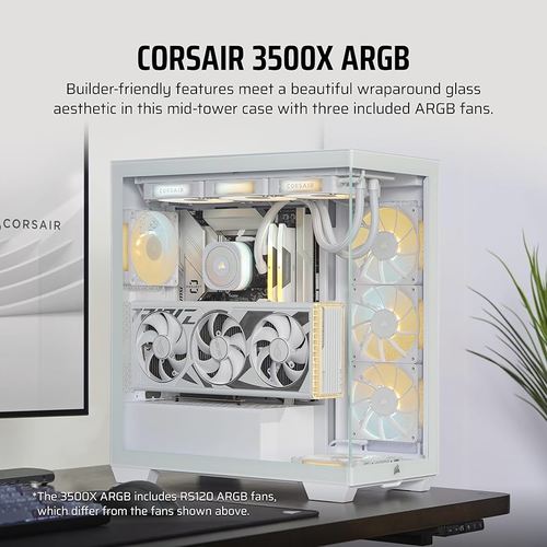 מארז CORSAIR 3500X MID TOWER RGB לבן