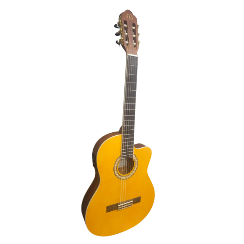 גיטרה קלאסית מוגברת דקה LC40CE בצבע טבעי מבית LEGRAND