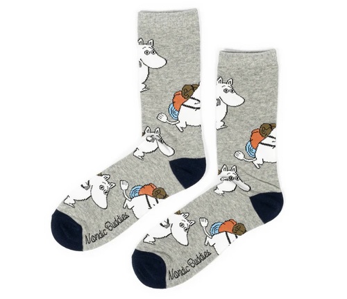 MOOMIN- גרבי מומין לגברים- מומין בטיול אפור 40-45