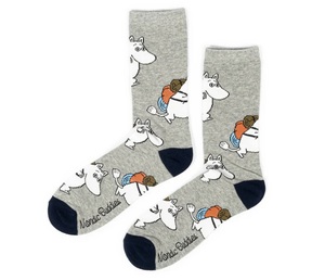 MOOMIN- גרבי מומין לגברים- מומין בטיול אפור 40-45