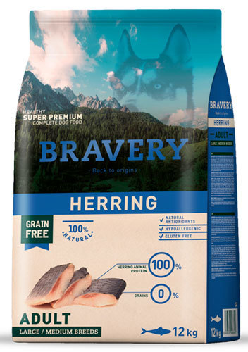 ברייברי לכלב בוגר היפואלרגני הרינג 12 ק"ג - BRAVERY