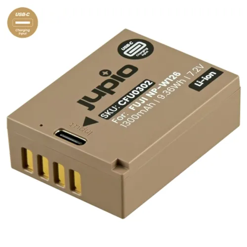 סוללה חלופית למצלמות פוג'י Jupio NP-W126S ULTRA USB-C