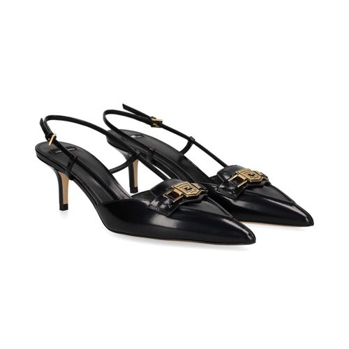Leather slingback with horsebit - COLOR YELLOW