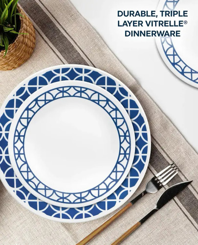 סט 18 חלקים קורנינג Corning CORELLE® - Cobalt Circles