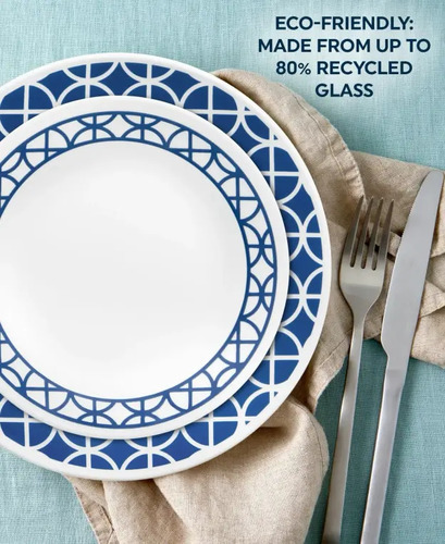 סט 18 חלקים קורנינג Corning CORELLE® - Cobalt Circles