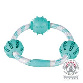 טריקסי חבל דנטלי עם כדורים לכלבים | TRIXIE Dental Rope Toy with Balls – Dog