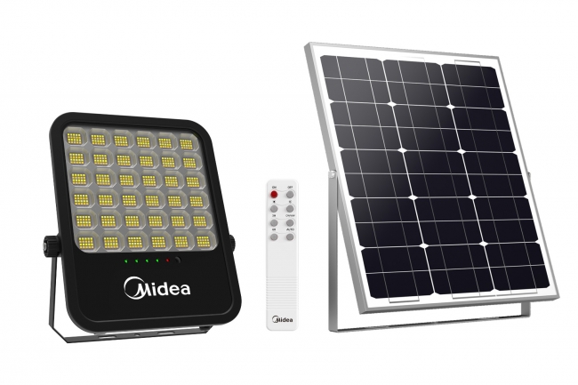 פנס הצפה סולארי לד MIDEA 300W CCT+שלט 3000K4000K6500K