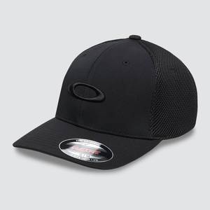 כובע שחור לוגו שחור רקום ELLIPSE MESH HAT