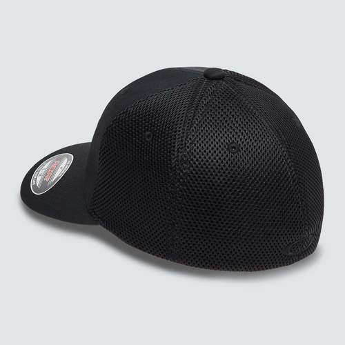 כובע שחור לוגו שחור רקום ELLIPSE MESH HAT