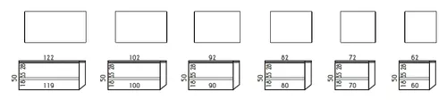 ארון אמבטיה תלוי אינטגרלי אלן מידה 60-120 סמ