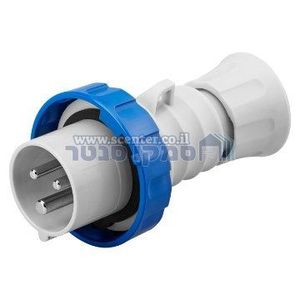 תקע נייד ישר HP‏ - IP66/IP67/IP68/IP69‏ - 2P+E‏ 16A‏ ‎200-250V‏ 50/60HZ - כחול - 6H - חיווט הברגה Gewiss