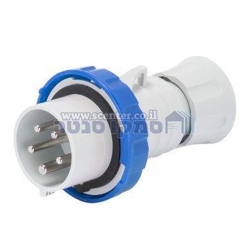תקע נייד ישר HP‏ - IP66/IP67/IP68/IP69‏ - 3P+E‏ 16A‏ ‎200-250V‏ 50/60HZ - כחול - 9H - חיווט הברגה Gewiss