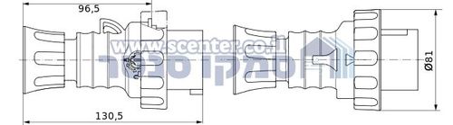 תקע נייד ישר HP‏ - IP66/IP67/IP68/IP69‏ - 3P+E‏ 16A‏ ‎200-250V‏ 50/60HZ - כחול - 9H - חיווט הברגה Gewiss