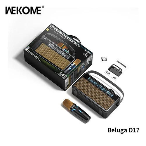 רמקול בלוטות' רטרו קריוקי עם מיקרופון Wekome Beluga D17