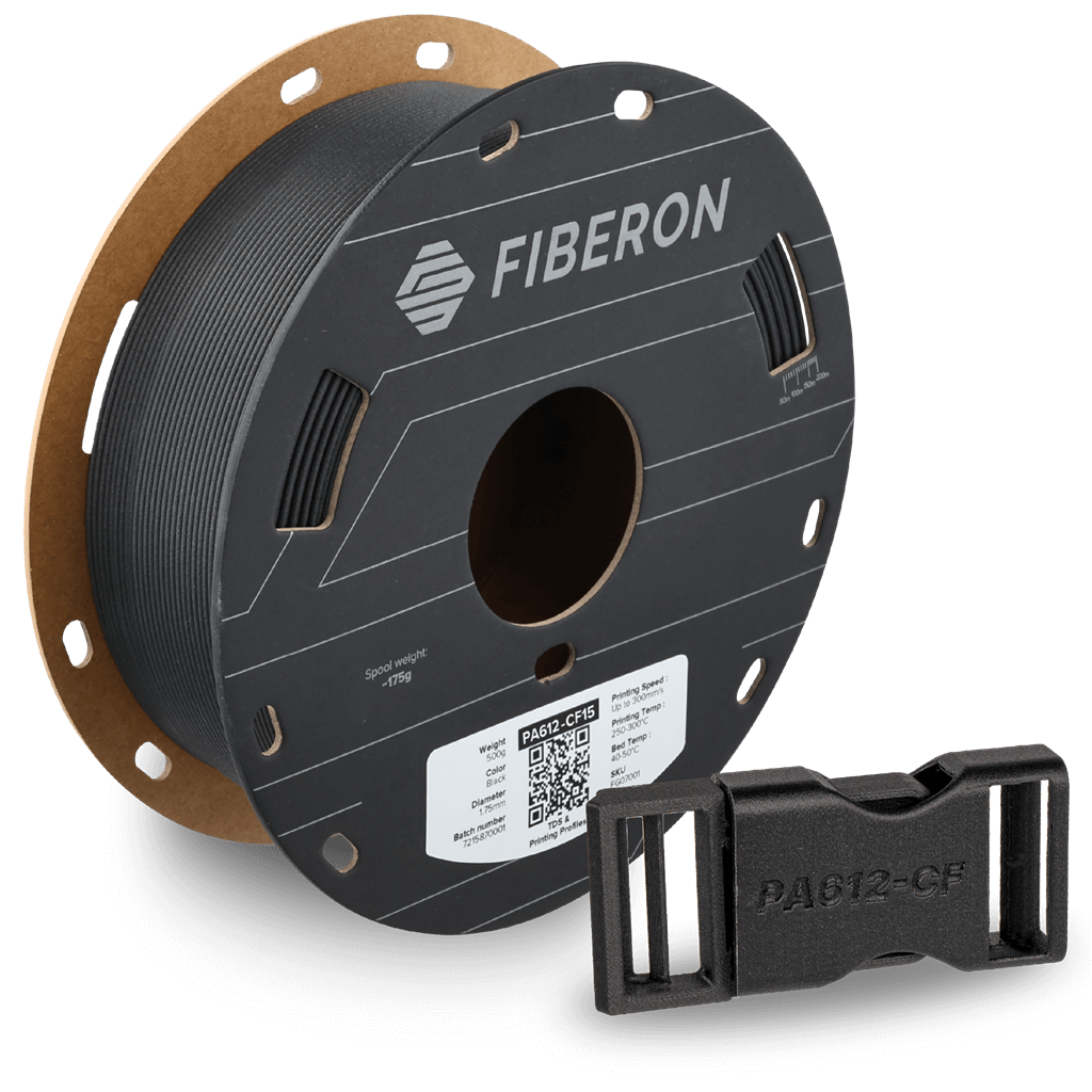 ניילון 612 סיבי פחמן 500 גרם קוטר 1.75 מ"מ- Fiberon PA612-CF15 Black 500 gr (PolyMide PA612-CF)