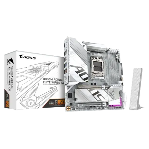 תמונה של לוח אם Gigabyte B850M AORUS ELITE WIFI6E ICE M-ATX DDR5 AM5 2.5GB