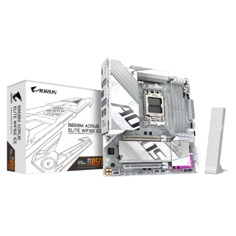 לוח אם Gigabyte B850M AORUS ELITE WIFI6E ICE M-ATX DDR5 AM5 2.5GB